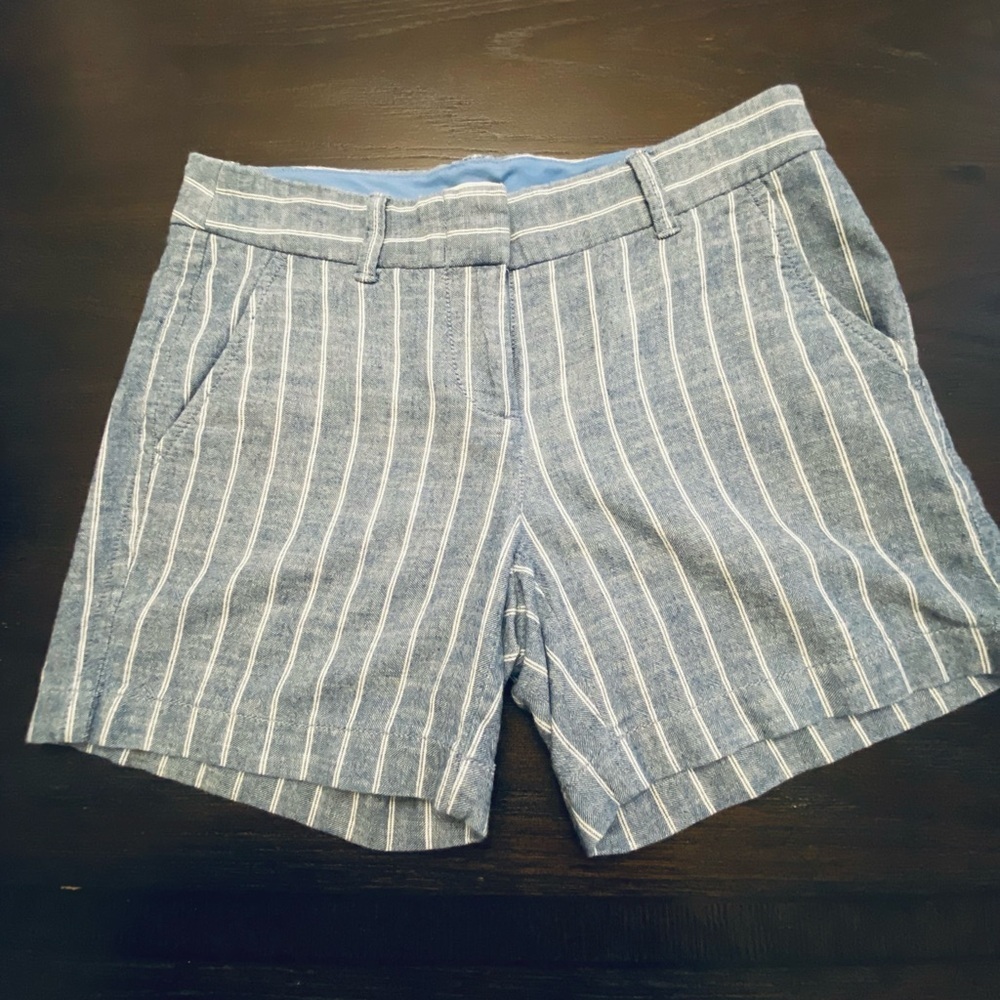 J. Crew Striped Blue Women's Shorts, Size 00
